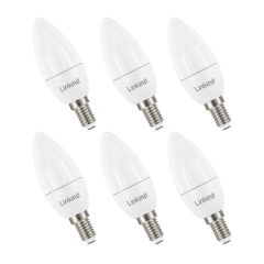 6 Pack E14 5000K LED Dimmable Candle Light Bulbs 5W Daylight White 470lm, 40W Equivalent, Energy Saving